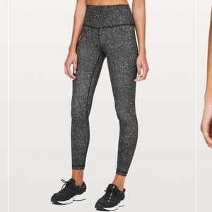 lululemon luminesce splatter ice grey black 25”